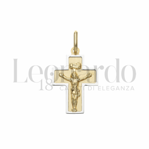 Modello Con Cristo in Oro Giallo e Oro Bianco da 1,3gr.