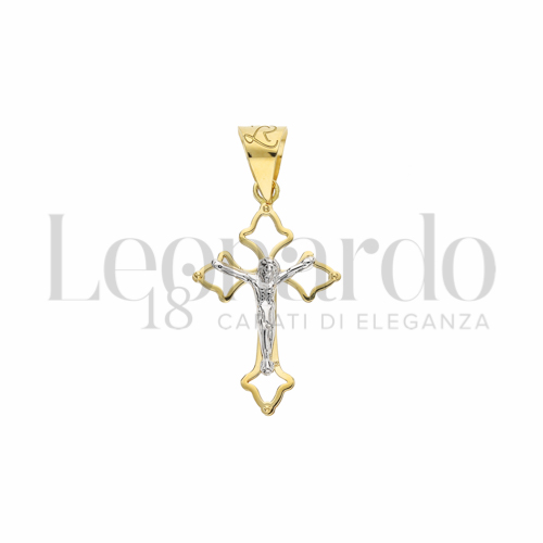 Modello Con Cristo in Oro Giallo e Oro Bianco da 1,8gr.