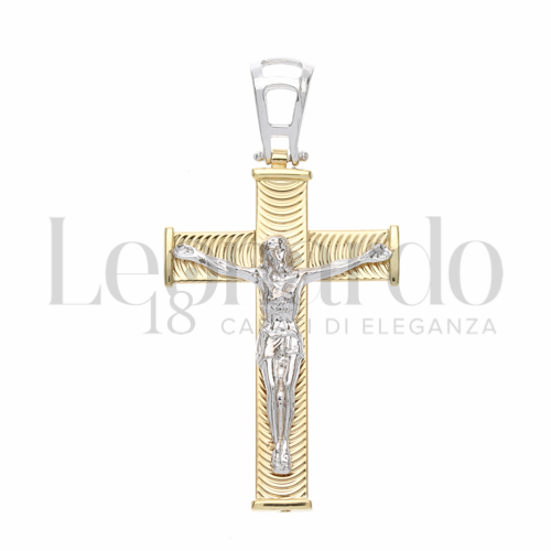 Modello Con Cristo in Oro Giallo e Oro Bianco da 3,3gr.