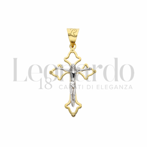 Modello Con Cristo in Oro Giallo e Oro Bianco da 2,6gr.