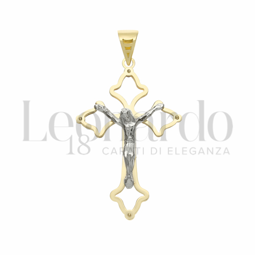 Modello Con Cristo in Oro Giallo e Oro Bianco da 4,7gr.