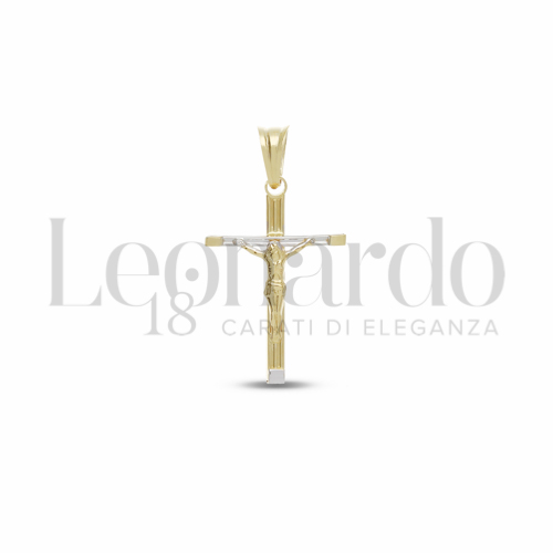 Modello Con Cristo in Oro Giallo e Oro Bianco da 1,2gr.