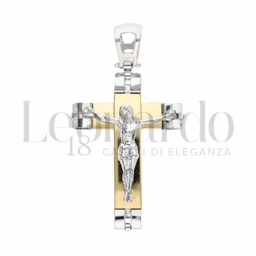 Modello Con Cristo in Oro Giallo e Oro Bianco da 3,2gr.