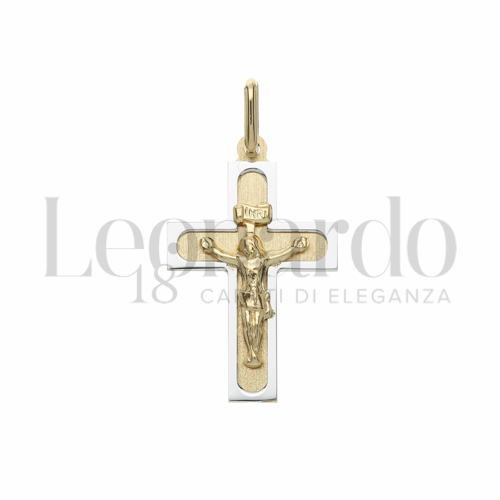 Modello Con Cristo in Oro Giallo e Oro Bianco da 1,4gr.