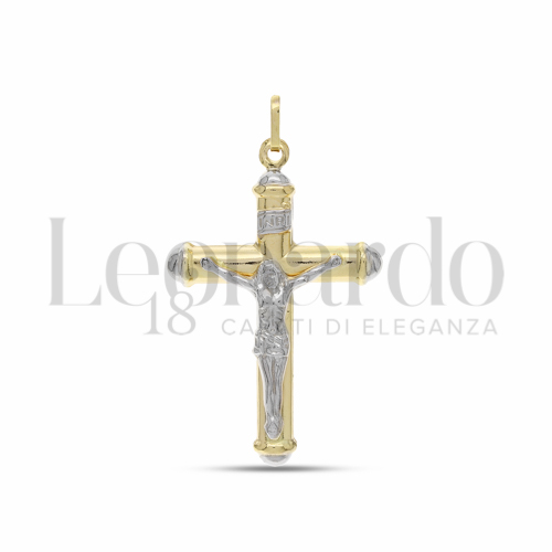 Modello Con Cristo in Oro Giallo e Oro Bianco da 3,1gr.