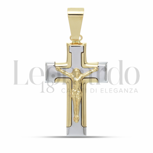 Modello Con Cristo in Oro Giallo e Oro Bianco da 3,6gr.