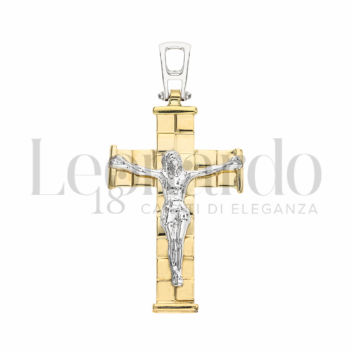 Modello Con Cristo in Oro Giallo e Oro Bianco da 2,8gr.