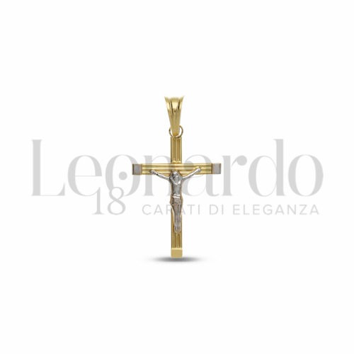 Modello Con Cristo in Oro Giallo e Oro Bianco da 1,1gr.
