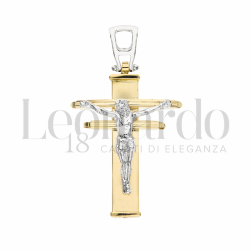 Modello Con Cristo in Oro Giallo e Oro Bianco da 2,9gr.