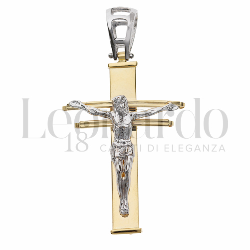 Modello Con Cristo in Oro Giallo e Oro Bianco da 3,9gr.