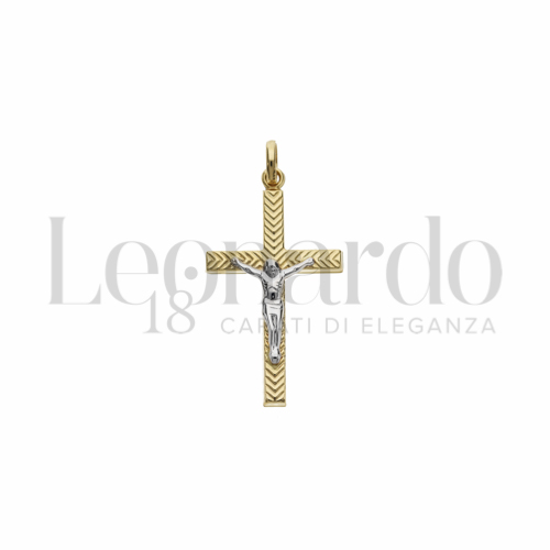 Modello Con Cristo in Oro Giallo e Oro Bianco da 1,3gr.