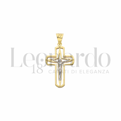 Modello Con Cristo in Oro Giallo e Oro Bianco da 1,4gr.