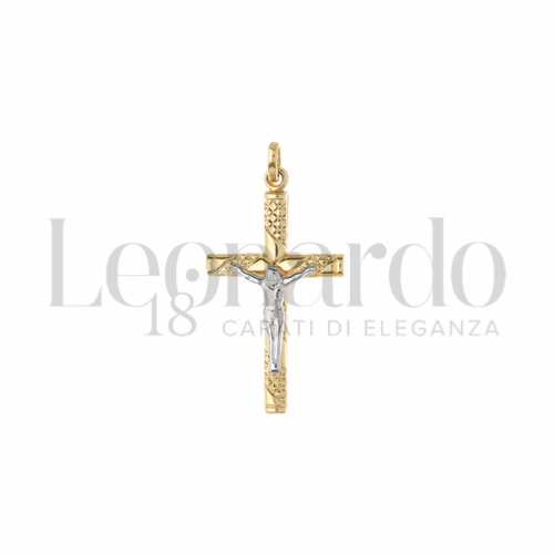 Modello Con Cristo in Oro Giallo e Oro Bianco da 1,3gr.
