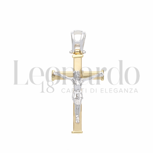Modello Con Cristo in Oro Giallo e Oro Bianco da 3gr.
