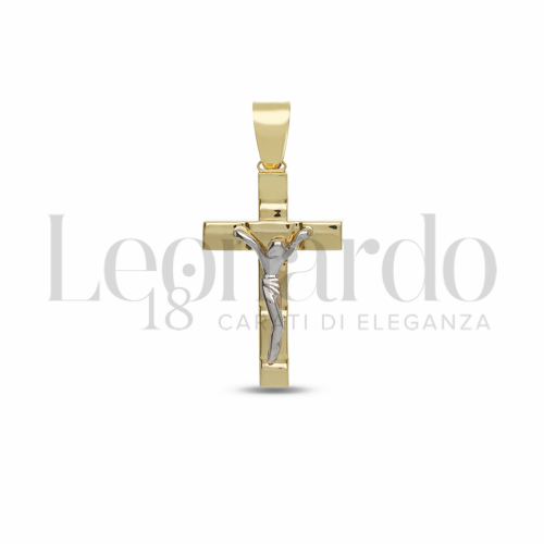 Modello Con Cristo in Oro Giallo e Oro Bianco da 3,1gr.