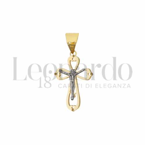 Modello Con Cristo in Oro Giallo e Oro Bianco da 2,2gr.