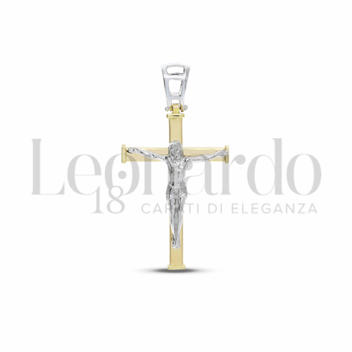 Modello Con Cristo in Oro Giallo e Oro Bianco da 3,6gr.