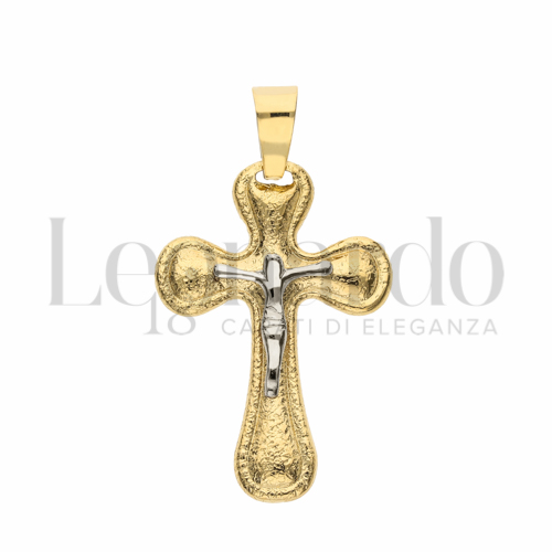 Modello Con Cristo in Oro Giallo e Oro Bianco da 2,3gr.