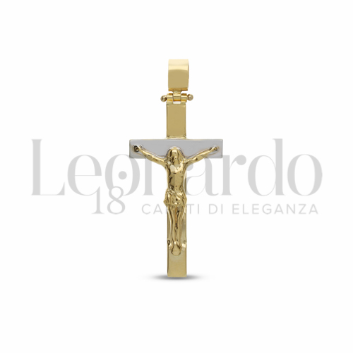 Modello Con Cristo in Oro Giallo e Oro Bianco da 3,3gr.