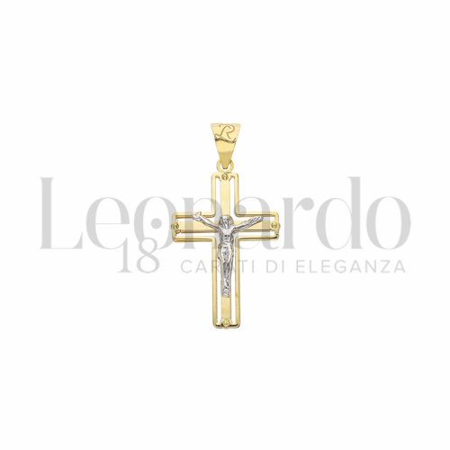 Modello Con Cristo in Oro Giallo e Oro Bianco da 1,2gr.