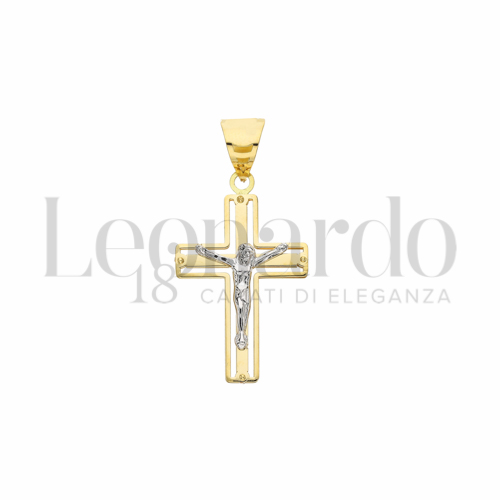 Modello Con Cristo in Oro Giallo e Oro Bianco da 2,2gr.