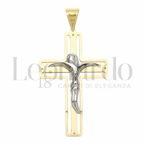 Modello Con Cristo in Oro Giallo e Oro Bianco da 8,9gr.