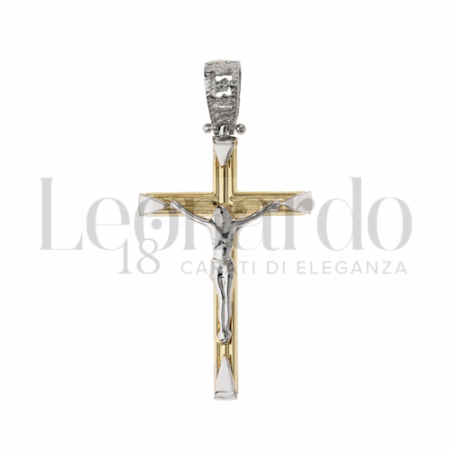 Modello Con Cristo in Oro Giallo e Oro Bianco da 2,3gr.