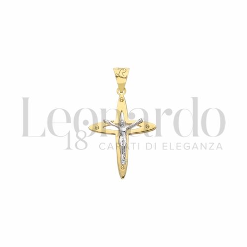 Modello Con Cristo in Oro Giallo e Oro Bianco da 1,1gr.