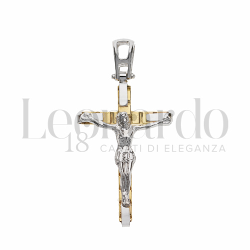 Modello Con Cristo in Oro Giallo e Oro Bianco da 2,4gr.