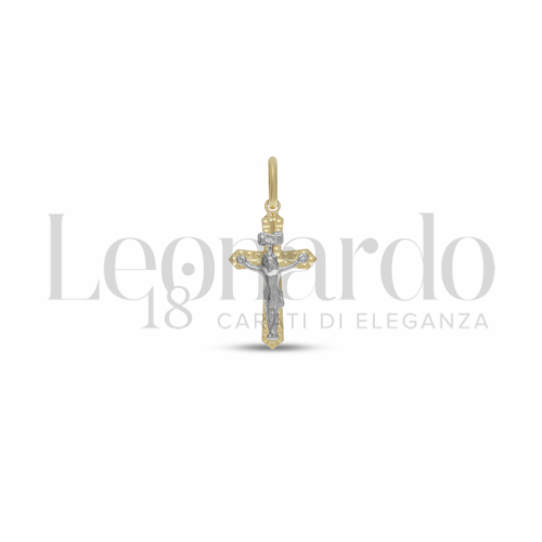 Modello Con Cristo in Oro Giallo e Oro Bianco da 0,6gr.