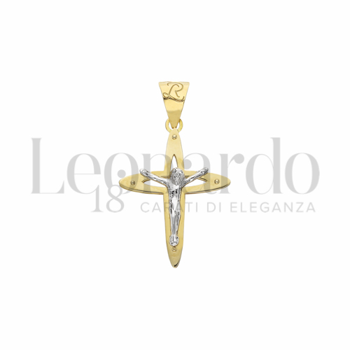 Modello Con Cristo in Oro Giallo e Oro Bianco da 1,9gr.