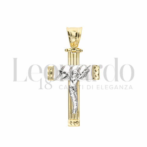 Modello Con Cristo in Oro Giallo e Oro Bianco da 2,4gr.