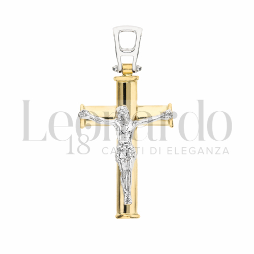 Modello Con Cristo in Oro Giallo e Oro Bianco da 2,6gr.