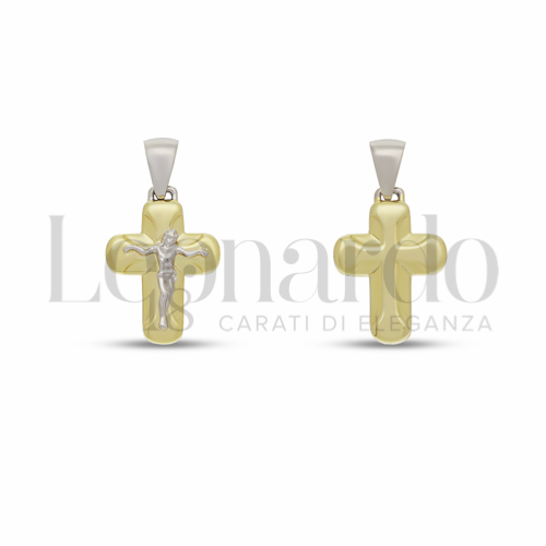 Modello Con Cristo in Oro Giallo e Oro Bianco da 1,4gr.