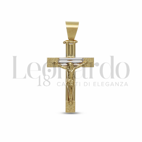 Modello Con Cristo in Oro Giallo e Oro Bianco da 3,3gr.