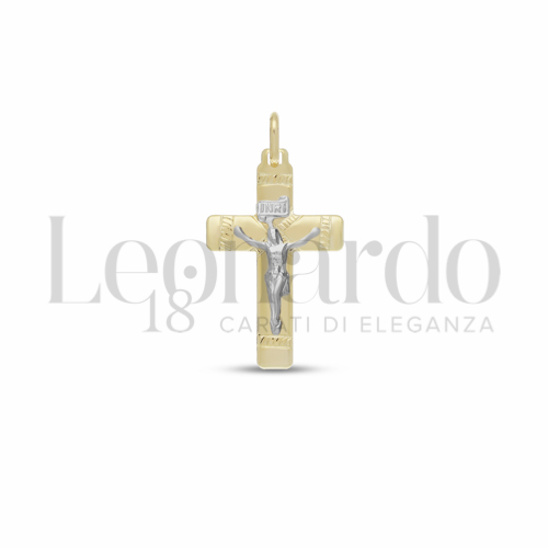 Modello Con Cristo in Oro Giallo e Oro Bianco da 1gr.