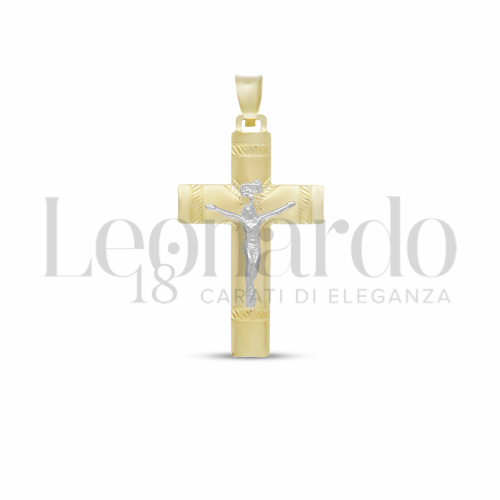 Modello Con Cristo in Oro Giallo e Oro Bianco da 1,7gr.