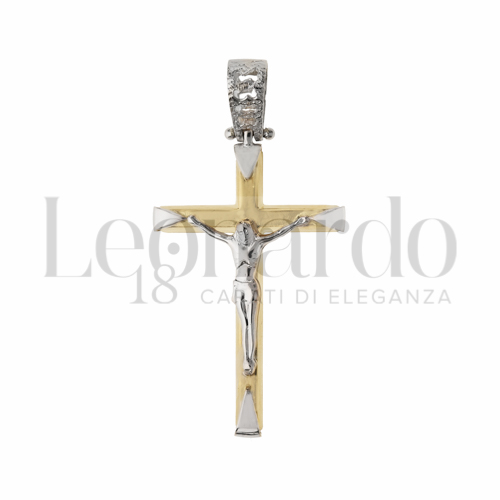 Modello Con Cristo in Oro Giallo e Oro Bianco da 2,4gr.