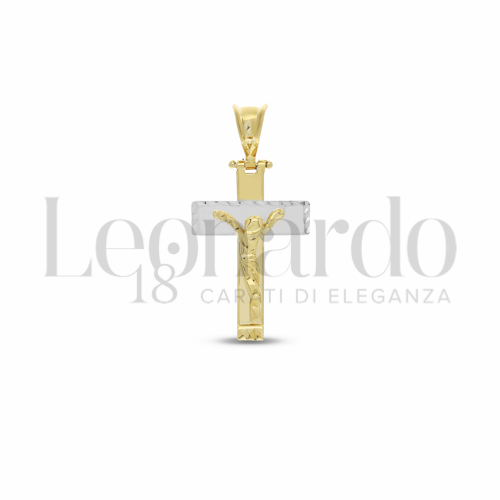 Modello Con Cristo in Oro Giallo e Oro Bianco da 2,5gr.