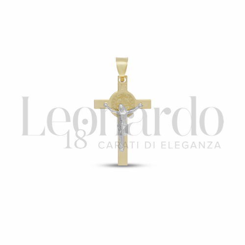 Modello Con Cristo in Oro Giallo e Oro Bianco da 1,1gr.