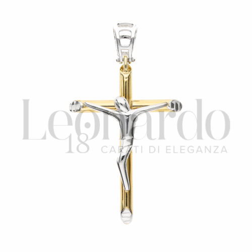 Modello Con Cristo in Oro Giallo e Oro Bianco da 3,9gr.