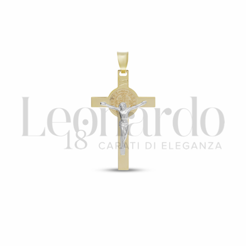Modello Con Cristo in Oro Giallo e Oro Bianco da 1,5gr.
