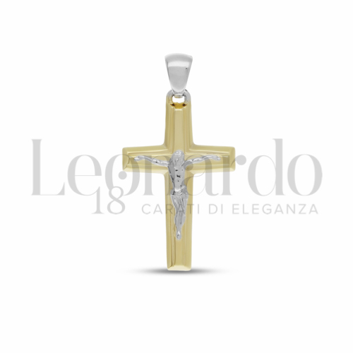 Modello Con Cristo in Oro Giallo e Oro Bianco da 3gr.