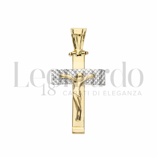 Modello Con Cristo in Oro Giallo e Oro Bianco da 2,4gr.