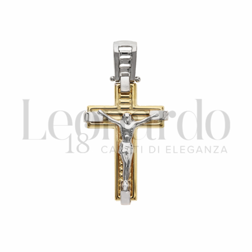 Modello Con Cristo in Oro Giallo e Oro Bianco da 3gr.