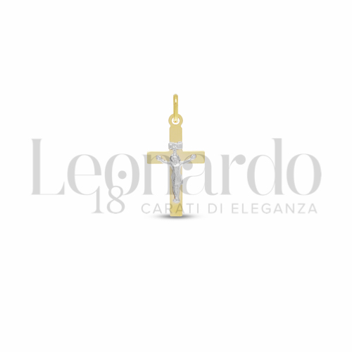 Modello Con Cristo in Oro Giallo e Oro Bianco da 1gr.