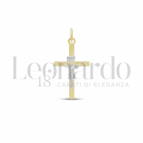 Modello Con Cristo in Oro Giallo e Oro Bianco da 1,1gr.