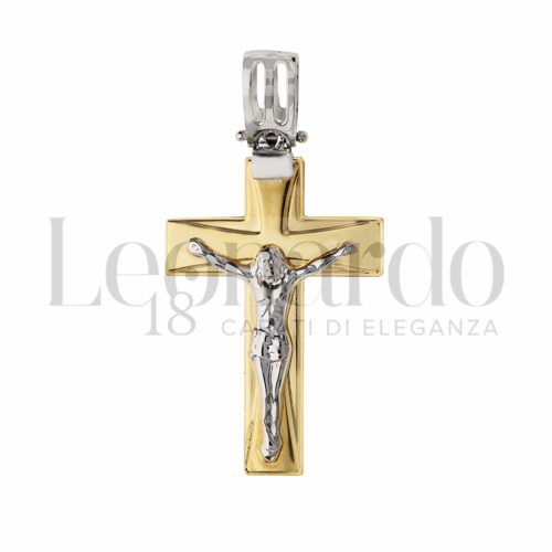 Modello Con Cristo in Oro Giallo e Oro Bianco da 3,5gr.
