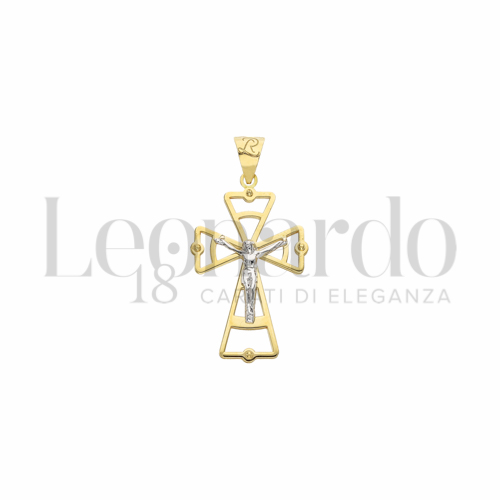 Modello Con Cristo in Oro Giallo e Oro Bianco da 1,3gr.