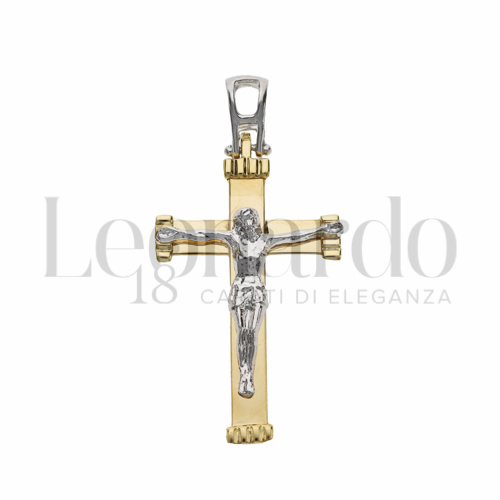 Modello Con Cristo in Oro Giallo e Oro Bianco da 2,6gr.